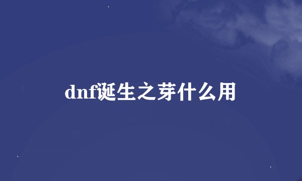 dnf诞生之芽什么用