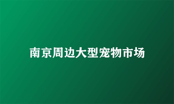 南京周边大型宠物市场