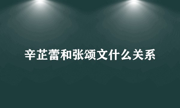 辛芷蕾和张颂文什么关系
