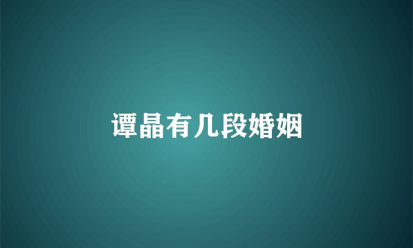 谭晶有几段婚姻