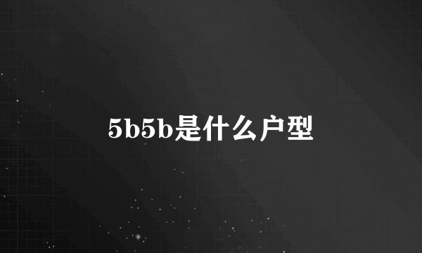 5b5b是什么户型