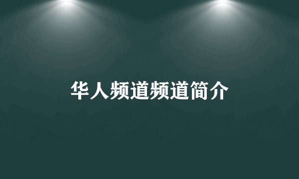 华人频道频道简介