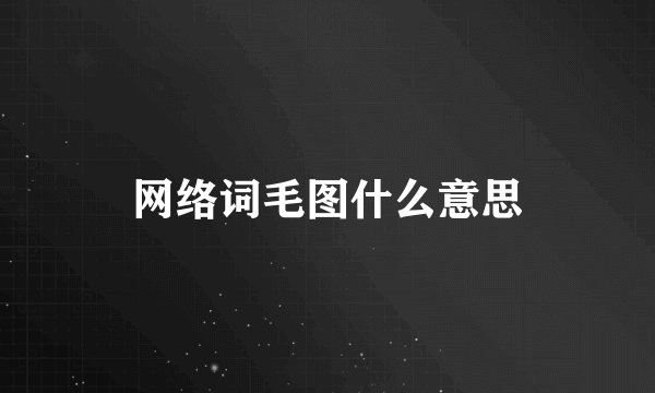 网络词毛图什么意思