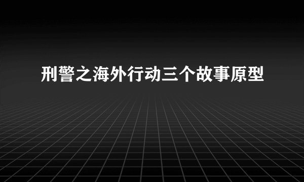 刑警之海外行动三个故事原型