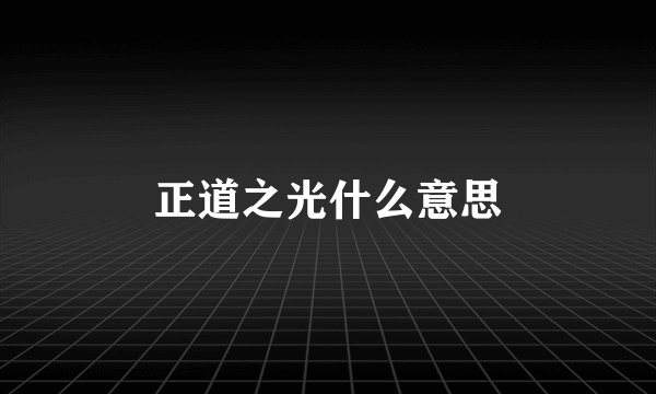 正道之光什么意思