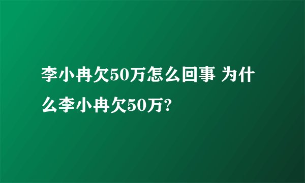 李小冉欠50万怎么回事 为什么李小冉欠50万?