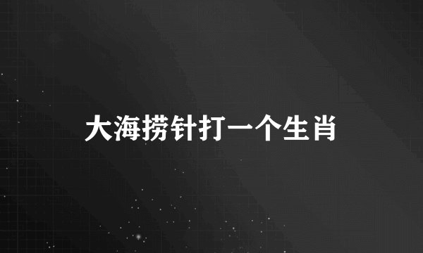 大海捞针打一个生肖