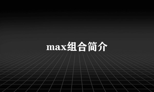 max组合简介