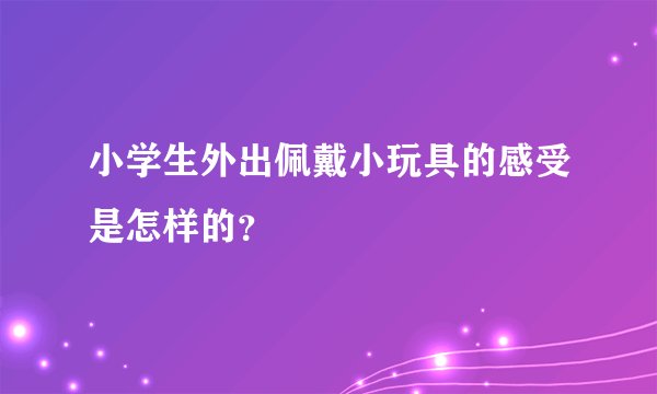 小学生外出佩戴小玩具的感受是怎样的？