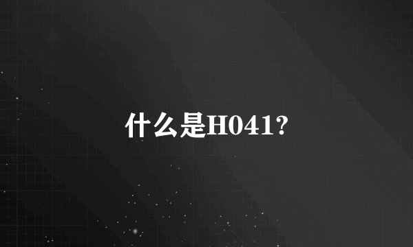 什么是H041?