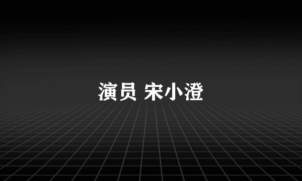 演员 宋小澄