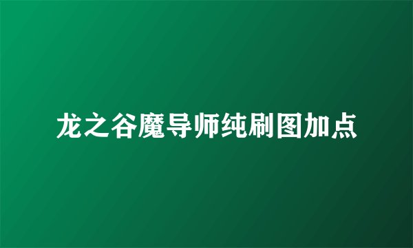 龙之谷魔导师纯刷图加点