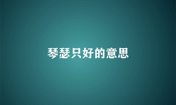 琴瑟只好的意思