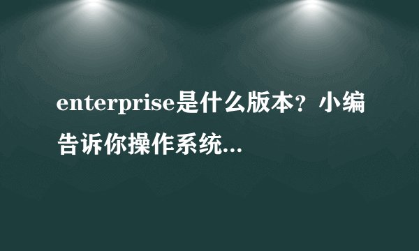 enterprise是什么版本？小编告诉你操作系统版本区别
