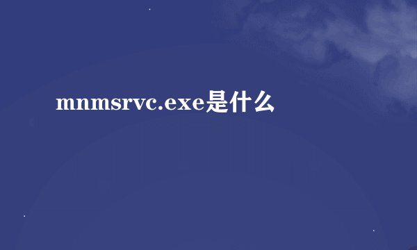 mnmsrvc.exe是什么