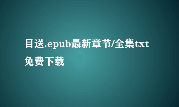 目送.epub最新章节/全集txt免费下载