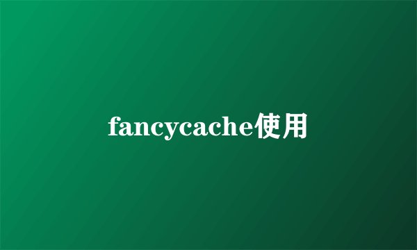 fancycache使用