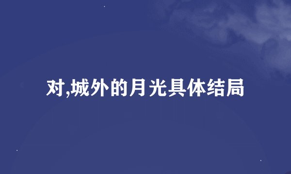 对,城外的月光具体结局
