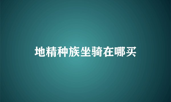 地精种族坐骑在哪买