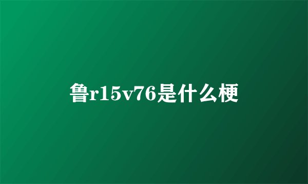 鲁r15v76是什么梗