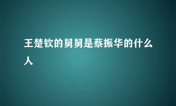 王楚钦的舅舅是蔡振华的什么人