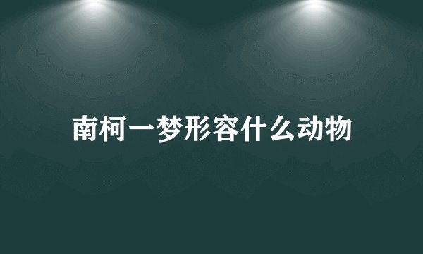 南柯一梦形容什么动物
