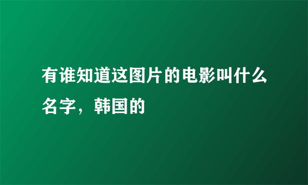 有谁知道这图片的电影叫什么名字，韩国的