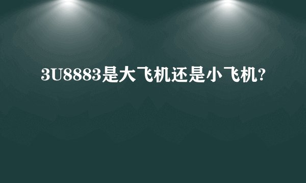 3U8883是大飞机还是小飞机?