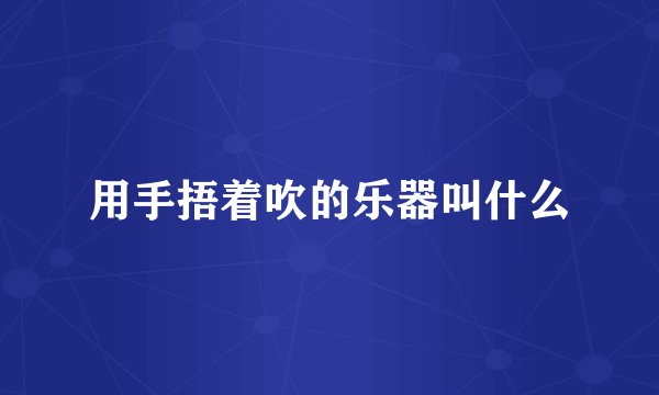 用手捂着吹的乐器叫什么