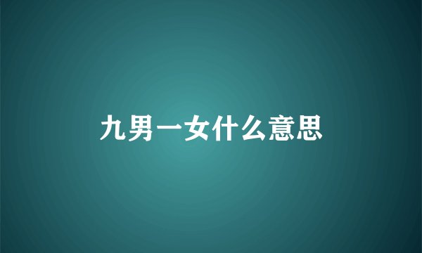 九男一女什么意思