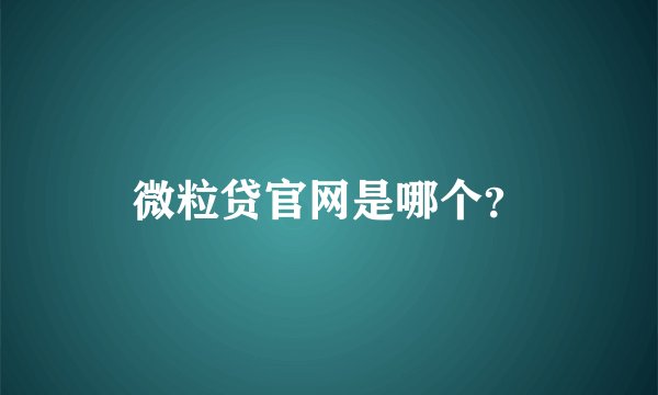 微粒贷官网是哪个？