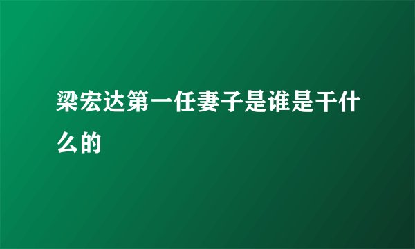 梁宏达第一任妻子是谁是干什么的