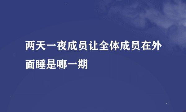 两天一夜成员让全体成员在外面睡是哪一期