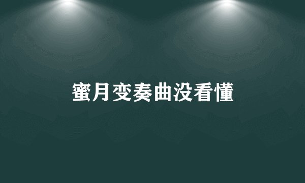 蜜月变奏曲没看懂