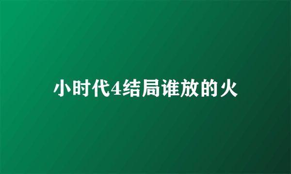 小时代4结局谁放的火