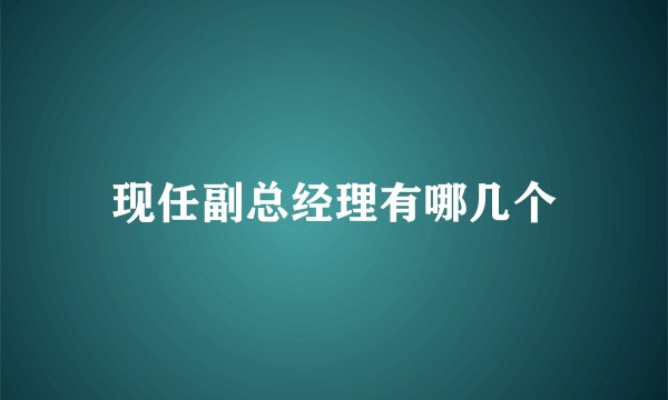现任副总经理有哪几个