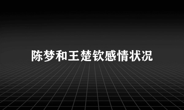 陈梦和王楚钦感情状况