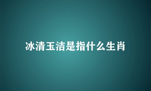 冰清玉洁是指什么生肖