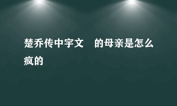 楚乔传中宇文玥的母亲是怎么疯的