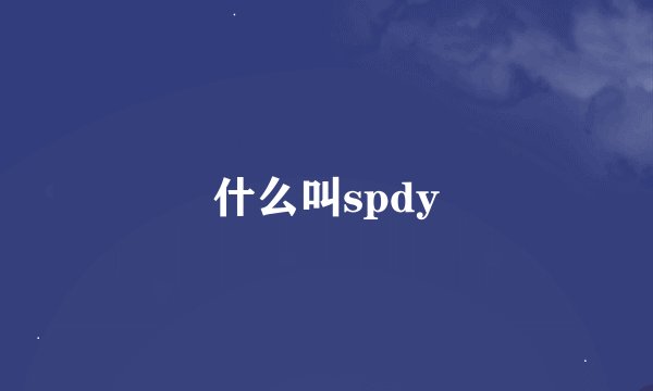 什么叫spdy