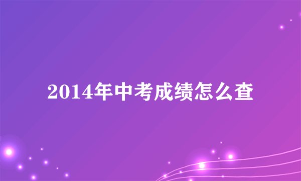 2014年中考成绩怎么查