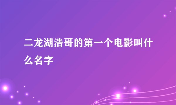 二龙湖浩哥的第一个电影叫什么名字