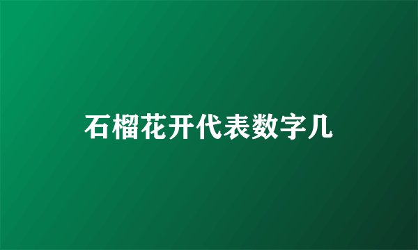 石榴花开代表数字几