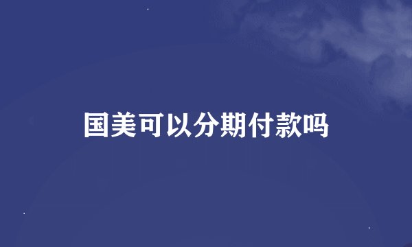 国美可以分期付款吗