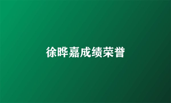 徐晔嘉成绩荣誉