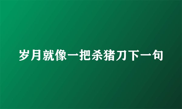 岁月就像一把杀猪刀下一句