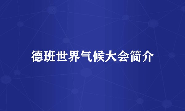 德班世界气候大会简介