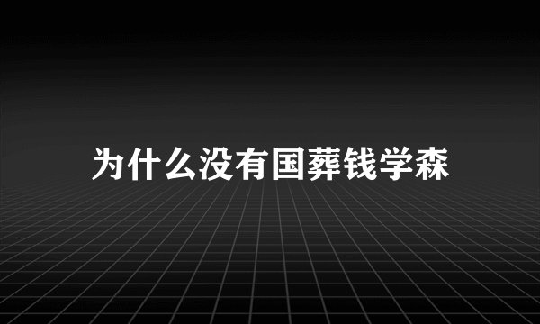 为什么没有国葬钱学森