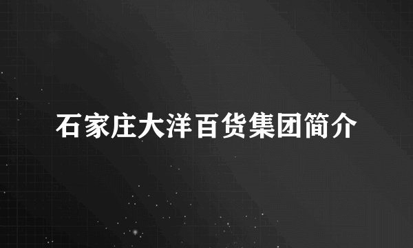 石家庄大洋百货集团简介