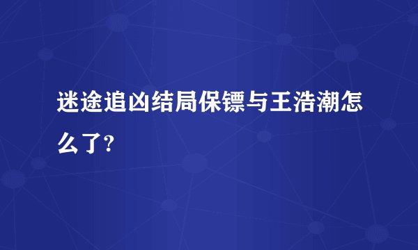 迷途追凶结局保镖与王浩潮怎么了?